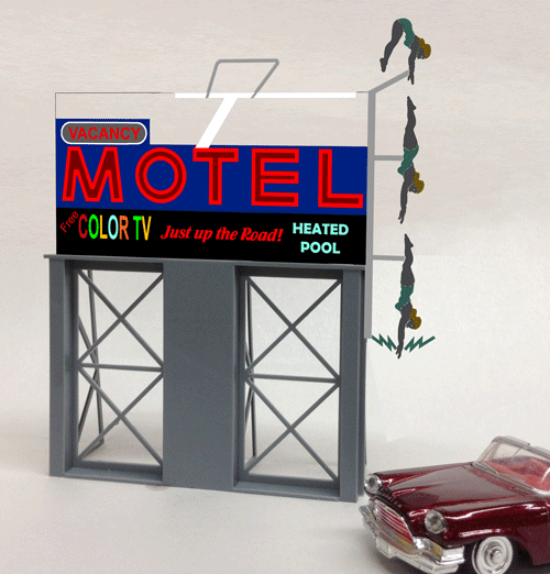 Miller's Zenith Billboard Animated Neon Sign  O/HO Scale MILLER ENGINEERING