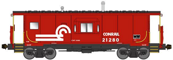 BLUFORD SHOPS N SCALE ICC BAY WINDOW CABOOSE